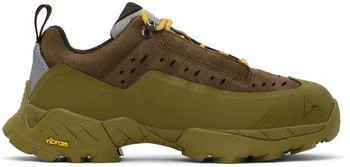 ROA | Brown & Khaki Katharina Laser Cut Sneakers,商家SSENSE HK,价格¥1044