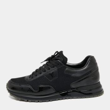 lv低帮鞋, [二手商品] Louis Vuitton | Louis Vuitton Black Mesh and Monogram Leather And Mesh Run-Away Low-Top Sneakers Size 40商品图片 8.6折, 满1件减$100, 满减