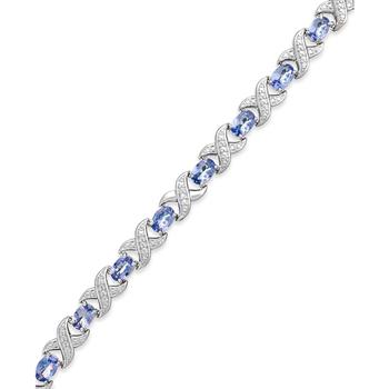 商品Macy's | Tanzanite (7 ct. t.w.) and Diamond Accent XO Bracelet in Sterling Silver (also in Emerald and Sapphire),商家Macy's,价格¥3006图片