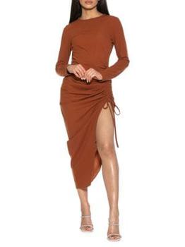 ALEXIA ADMOR | Nikki Solid-Hued Ruched Dress商品图片,3.6折