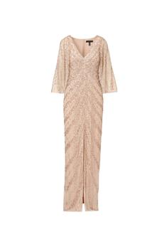 商品Aidan Mattox by Adrianna Papel | Fully beaded column gown,商家Harvey Nichols,价格¥5031图片