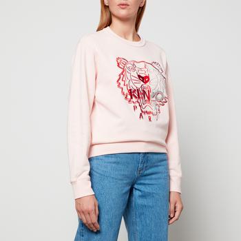 推荐KENZO Tiger Embroidered Fleece-Back Cotton-Blend Jersey商品