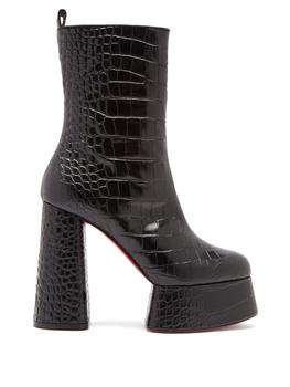 推荐Izamayeah 130 crocodile-effect leather boots商品