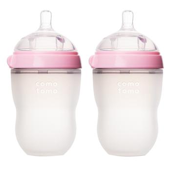 商品婴儿宽口硅胶妈妈奶瓶 粉色 250ml✖️2图片