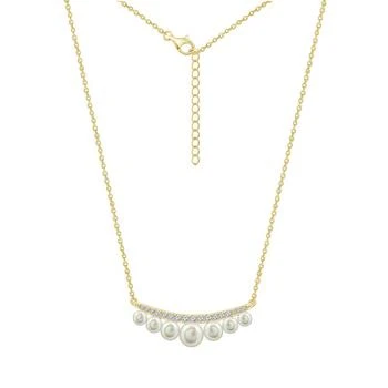 Diamonbliss | Curve Bar Pearl Pendant Necklace,商家Verishop,价格¥190