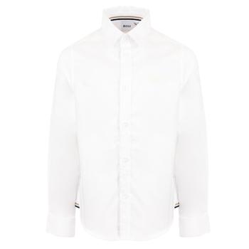 Hugo Boss | White Embroidered Logo Long Sleeve Shirt商品图片,额外8折, 额外八折