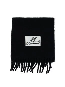 Marni | Scarf With Logo Patch Scarves Blue,商家Wanan Luxury,价格¥2271