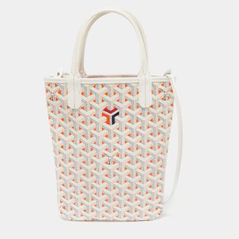 Goyard | Goyard White/Orange Goyardine Coated Canvas and Leather Poitiers Claire-Voie Tote商品图片,7.6折, 满1件减$100, 满减