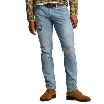 Ralph Lauren | Men's Varick Slim Straight Distressed Jeans商品图片,
