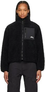 STUSSY | Black Embroidered Reversible Jacket 