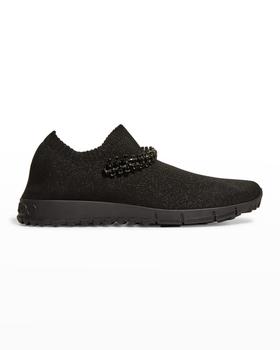 Jimmy Choo | Verona Knit Crystal-Strap Trainer Sneakers商品图片,满$200减$50, 满减