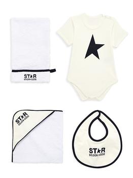 商品Golden Goose | Baby's Logo Star 4-Piece Bodysuit, Bib & Towel Set,商家Saks Fifth Avenue,价格¥1322图片