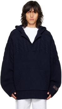 We11done | Navy Chunky Sweater商品图片,4.7折