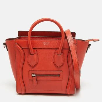 Celine | Céline Red Leather Nano Luggage Tote 