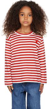 推荐Kids Red & White Striped Heart T-Shirt商品