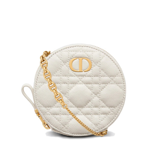 dior包, Dior | 【包税】DIOR/迪奥 21秋冬新款CARO系列 女士奶白色藤格纹小牛皮圆形单肩手拿链条包S5092UWHC_M030商品图片 额外9.5折, 包邮包税, 额外九五折