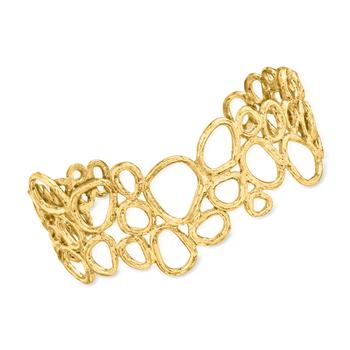 商品Ross-Simons 18kt Gold Over Sterling Cut-Out Cuff Bracelet图片