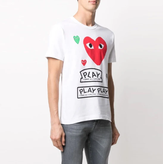 Comme des Garcons | 【清仓价】CDG PLAY 爱心印花短袖T恤 男款（香港仓发货）,商家Terri Wonder,价格¥347