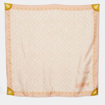 lv丝巾, Louis Vuitton | Louis Vuitton Pale Pink & Gold Monogram Print Silk Scarf商品图片 满$800减$80, 满减