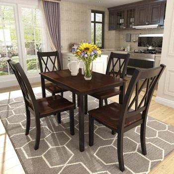 Streamdale Furniture | Streamdale 5-Piece Dining Table Set Home Kitchen Table And Chairs Wood Dining,商家Premium Outlets,价格¥4646