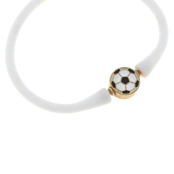 Canvas Style | Enamel Soccer Ball Silicone Bali Bracelet In White,商家Verishop,价格¥213