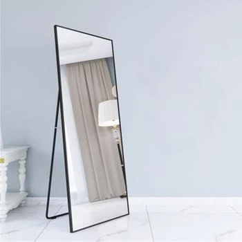 Simplie Fun | Wall-Mounted Alloy Frame Full Length Mirror,商家Premium Outlets,价格¥1358