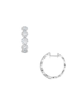 商品14K White Gold & 1.4 TCW Diamond Huggie Earrings,商家Saks OFF 5TH,价格¥22167图片