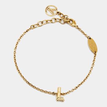 lv手链, [二手商品] Louis Vuitton | Louis Vuitton Gold Tone LV & Me Letter L Charm Bracelet商品图片 满1件减$100, 满减