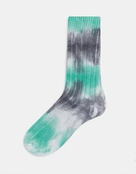 ASOS | ASOS DESIGN ribbed boot sock in tie dye 5.6折