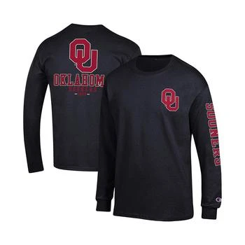 CHAMPION | Men's Black Oklahoma Sooners Team Stack Long Sleeve T-shirt 