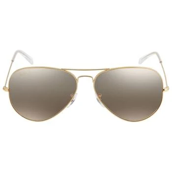 Ray-Ban | Aviator Chromance Polarized Silver Brown Unisex Sunglasses RB3025 9196G5 62 5.8折, 满$75减$5, 满减