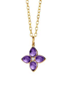 商品Syna | Jardin 18K Gold, Diamond & Amethyst Flower Pendant,商家Saks Fifth Avenue,价格¥13969图片