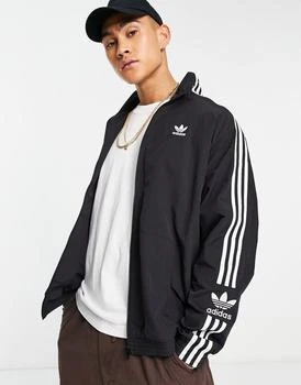 推荐adidas Originals Adicolor lock up track jacket in black商品