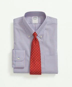 Brooks Brothers | Stretch Supima® Cotton Non-Iron Pinpoint Oxford Button-Down Collar, Outline Check Dress Shirt 5折