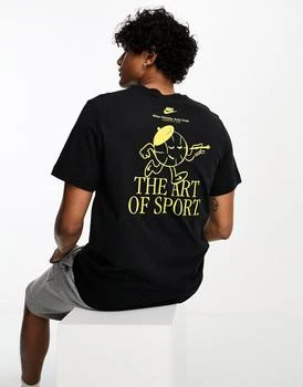推荐Nike Unisex art of sport logo t-shirt in black商品