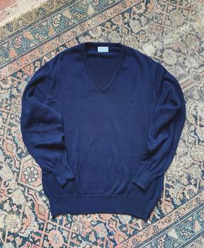 Brooks Brothers | Vintage Sea Island Cotton V-Neck Sweater, 1980s L商品图片,