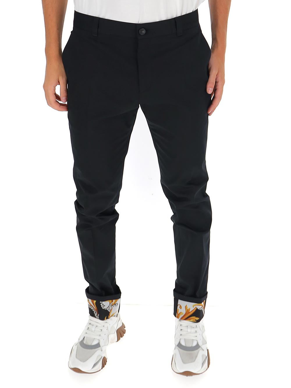 范思哲短袖好用吗, Versace | VERSACE 范思哲 男士黑色棉质休闲裤 A87115-A229957-A1008商品图片 满$100享9.5折, 满折