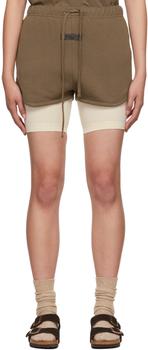 Essentials | Brown Cotton Shorts商品图片,7.5折, 独家减免邮费