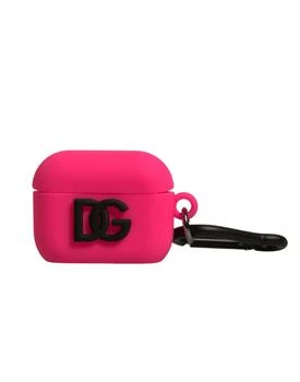Dolce & Gabbana | Dolce & Gabbana Pink Silicone Rubber Logo Embossed Airpods Case,商家Siebentaschen,价格¥1629