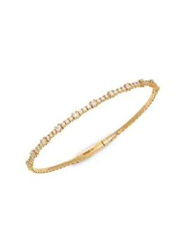 Effy | 14K Yellow Gold & Diamond Bangle Bracelet商品图片,3折