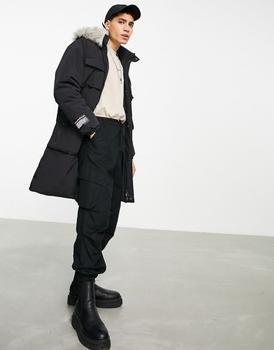 推荐The Couture Club longline parka coat in black商品