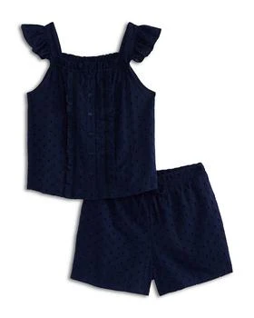 AQUA | Girls' Cotton Voile Eyelet Top & Shorts, Big Girls - Exclusive,商家Bloomingdale's,价格¥374