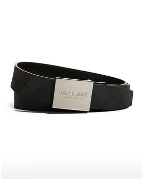 巴宝莉皮带, Burberry | Men's Reversible London Check Plaque Belt商品图片 
