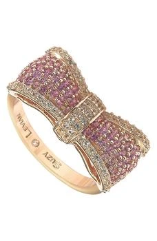 Suzy Levian | Sterling Silver & Pink Sapphire Bow Ring,商家Nordstrom Rack,价格¥2100