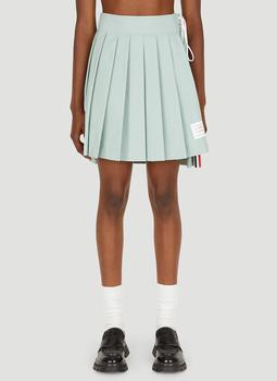 Thom Browne | Dropped Hem Pleated Mini Skirt in Green商品图片,额外7.8折, 额外七八折