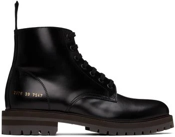 推荐Black Leather Combat Boots商品