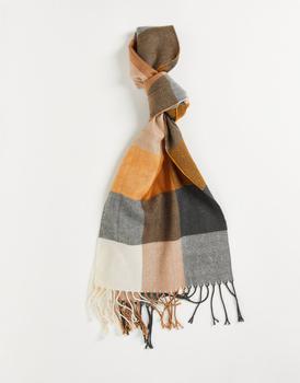 推荐Topman ombre gingham check scarf in orange - ORANGE商品