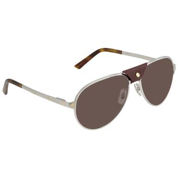卡地亚眼镜图片, Cartier | Burgundy Aviator Mens Sunglasses CT0034S 007 61商品图片 5.9折