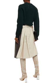 MAISON MARGIELA | Patchwork-effect belted wool-blend satin-twill and gabardine skirt商品图片,4折