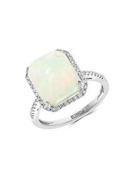 Effy | 14K White Gold, Ethiopian Pearl & Diamond Ring,商家Saks OFF 5TH,价格¥6597